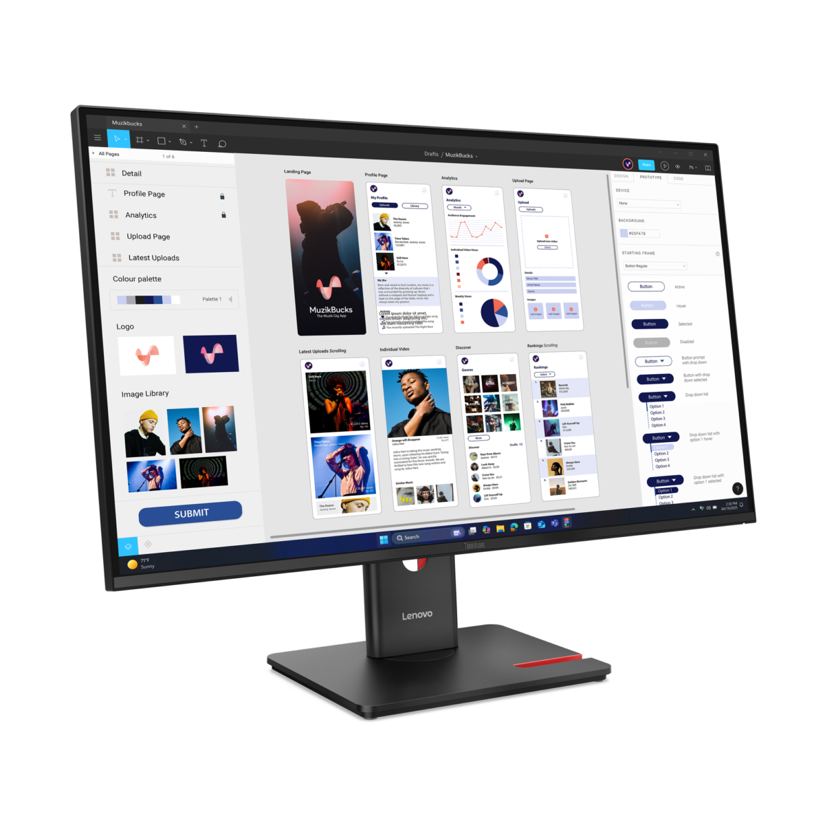 Lenovo ThinkVision T32UD-40 Monitor 31.5" 4K UHD IPS 60Hz
