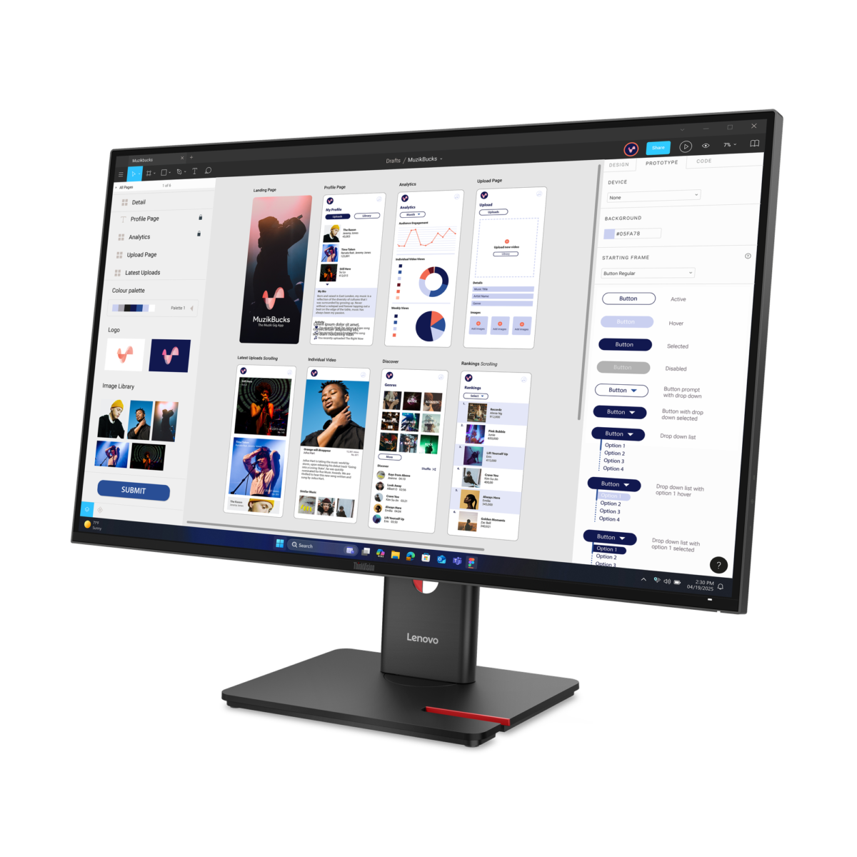 Lenovo ThinkVision T32UD-40 Monitor 31.5" 4K UHD IPS 60Hz - Imagen 2